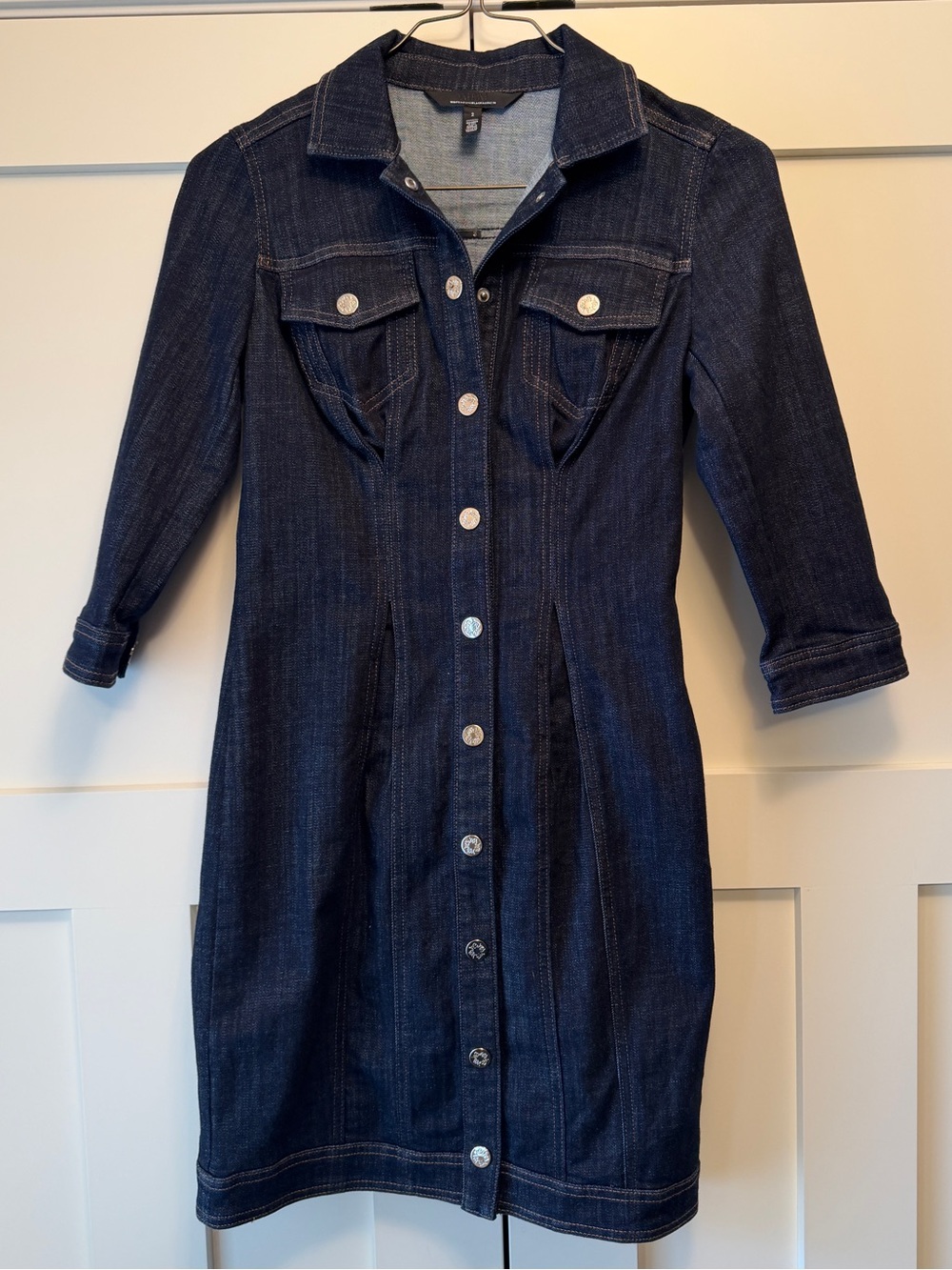 White House Black Market Navy Denim Dress